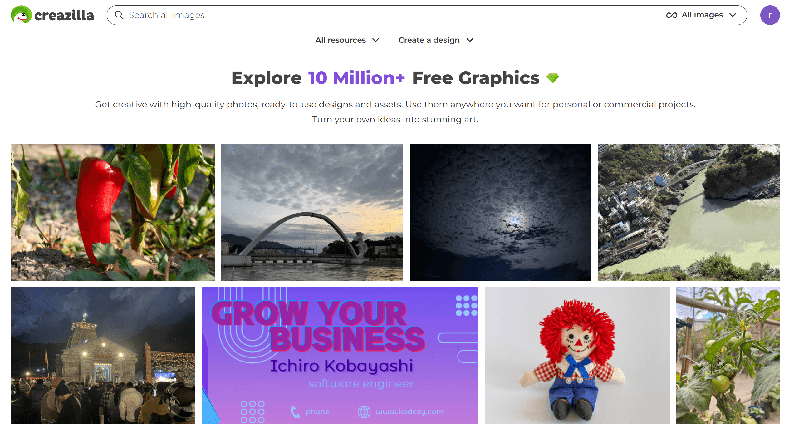 Creazilla — 10M+ Graphics Platform